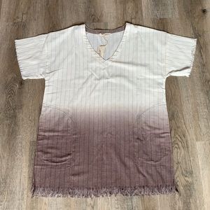Mystree, Medium, t-shirt Dress,cream and burgundy